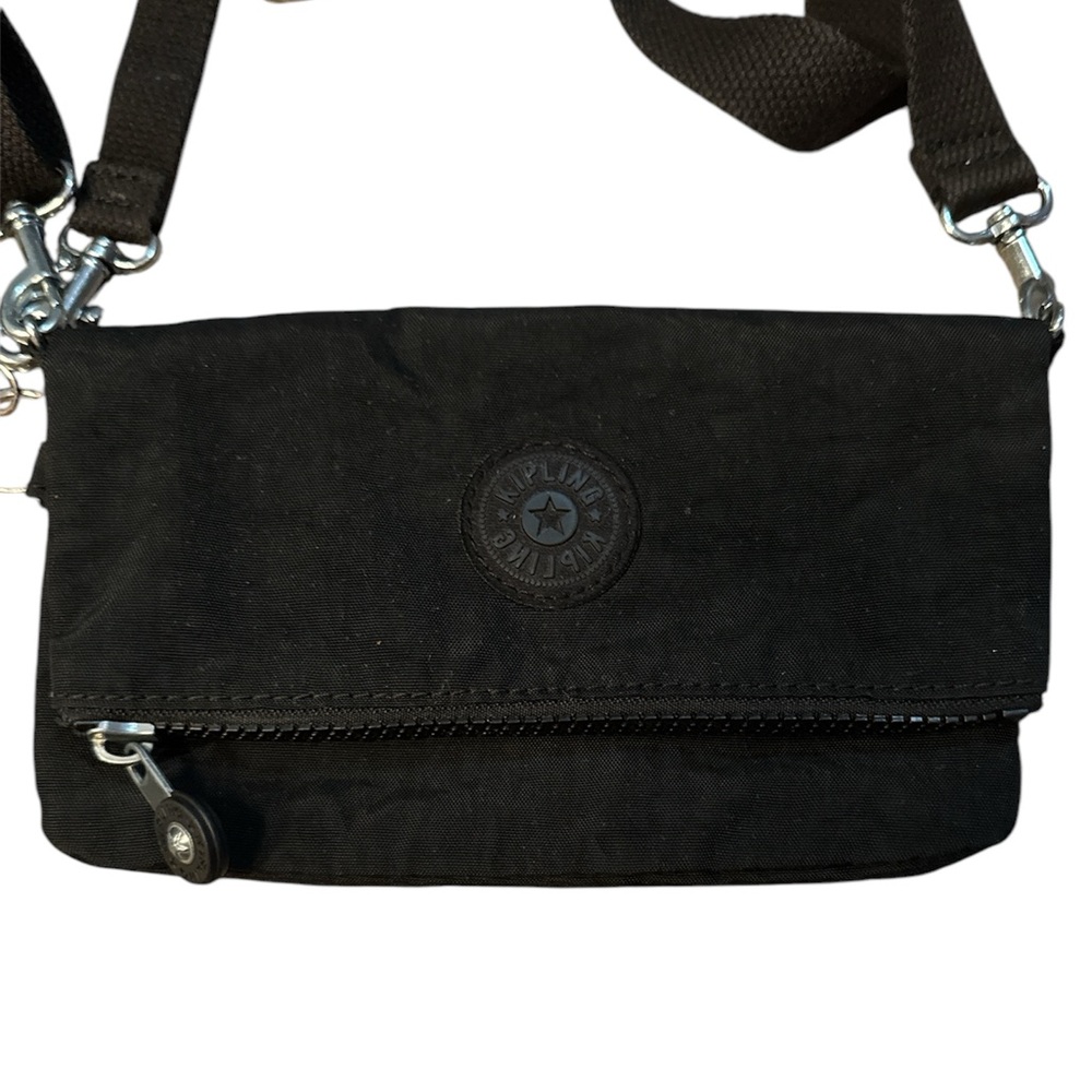 KIPLING 3-IN-1 CONVERTIBLE BAG - Black Canvas w/Silver Hdwe & monkey keychain